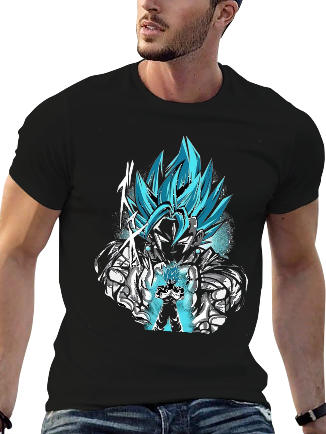 Vegito Blue Anime Graphic Tee - Black