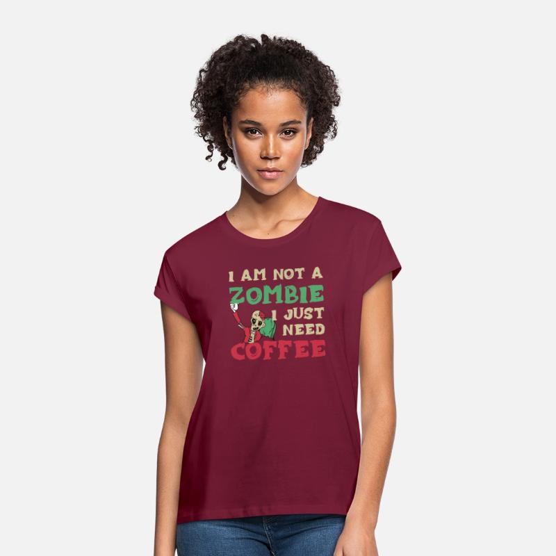 Zombie Slogan I Am A Not zombie Just I Need Coffee