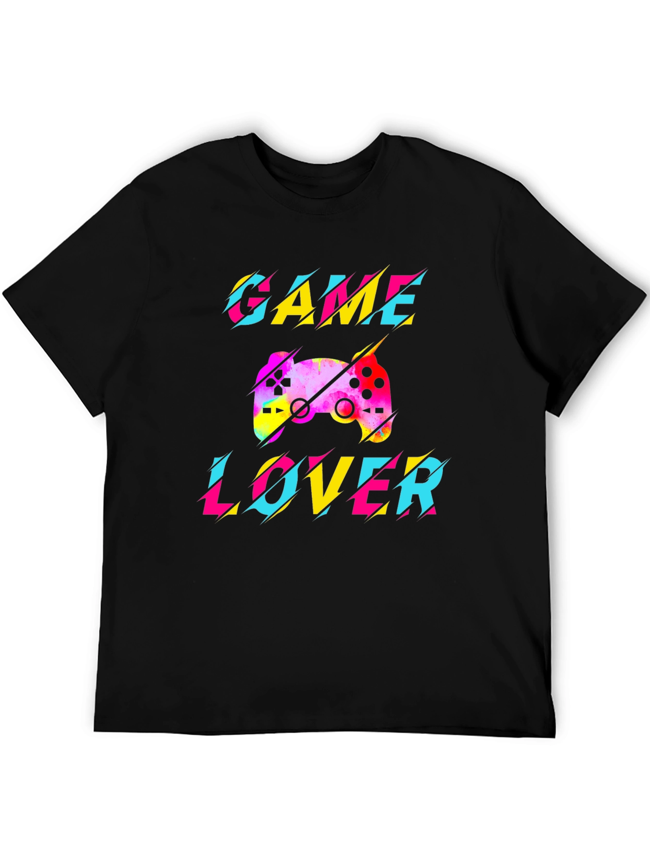 Game Lover Graphic Tee - Black Cotton T-Shirt