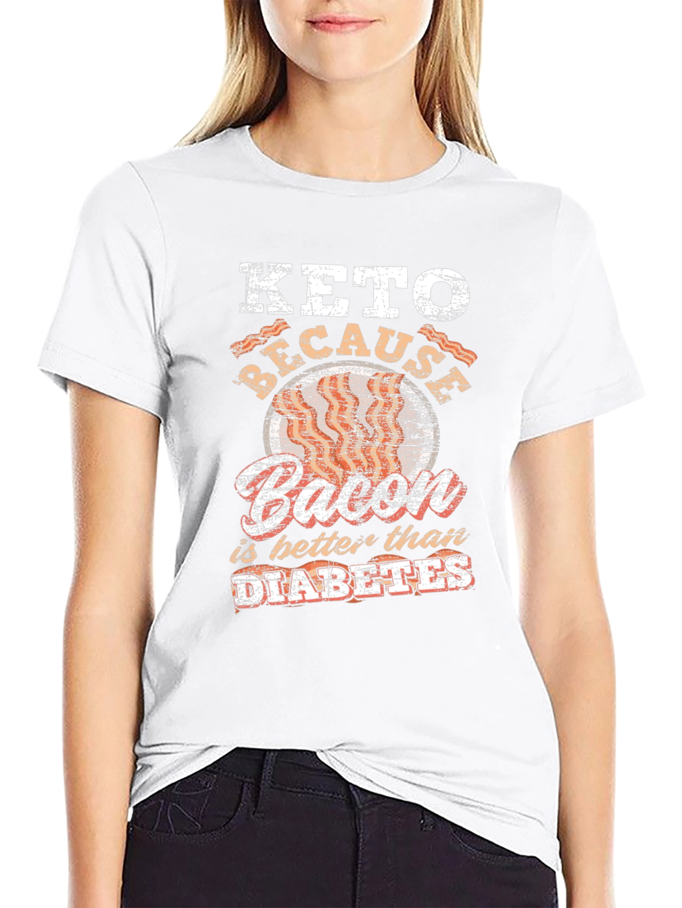 Keto Bacon Better Than Diabetes Graphic T-Shirt