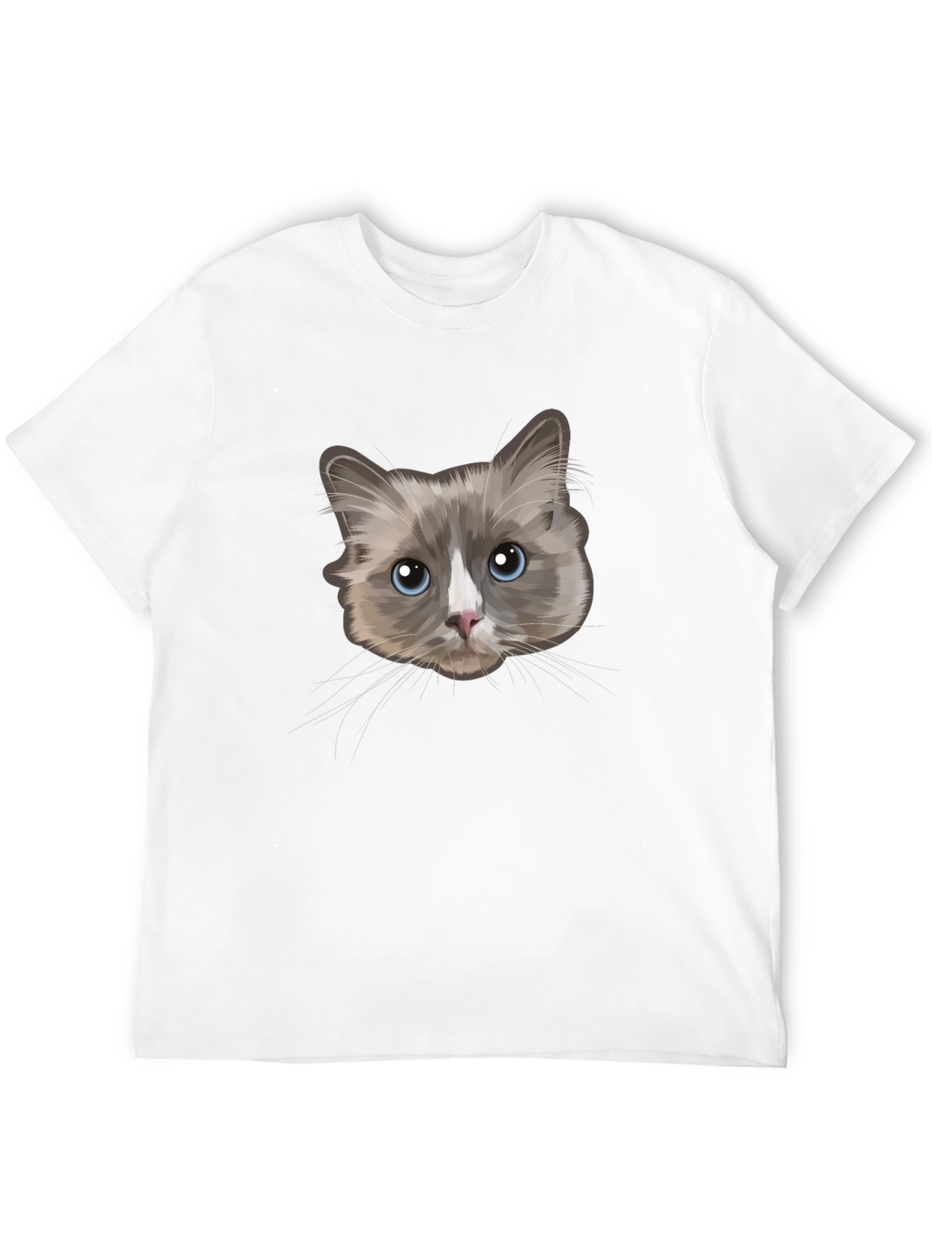 Cat Face Graphic T-Shirt - Unisex Black Tee