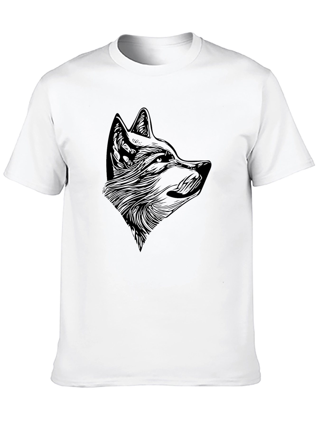 Mens Black Wolf Graphic T-Shirt