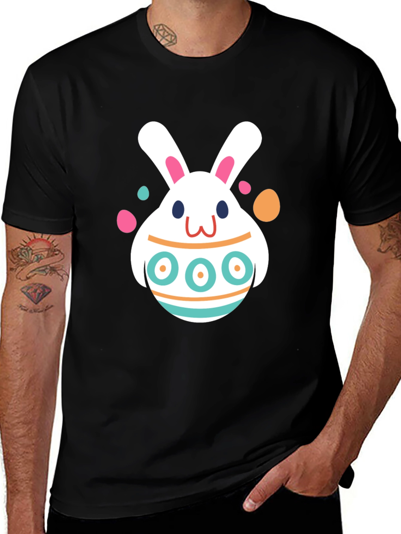 Easter Bunny Egg Black T-Shirt