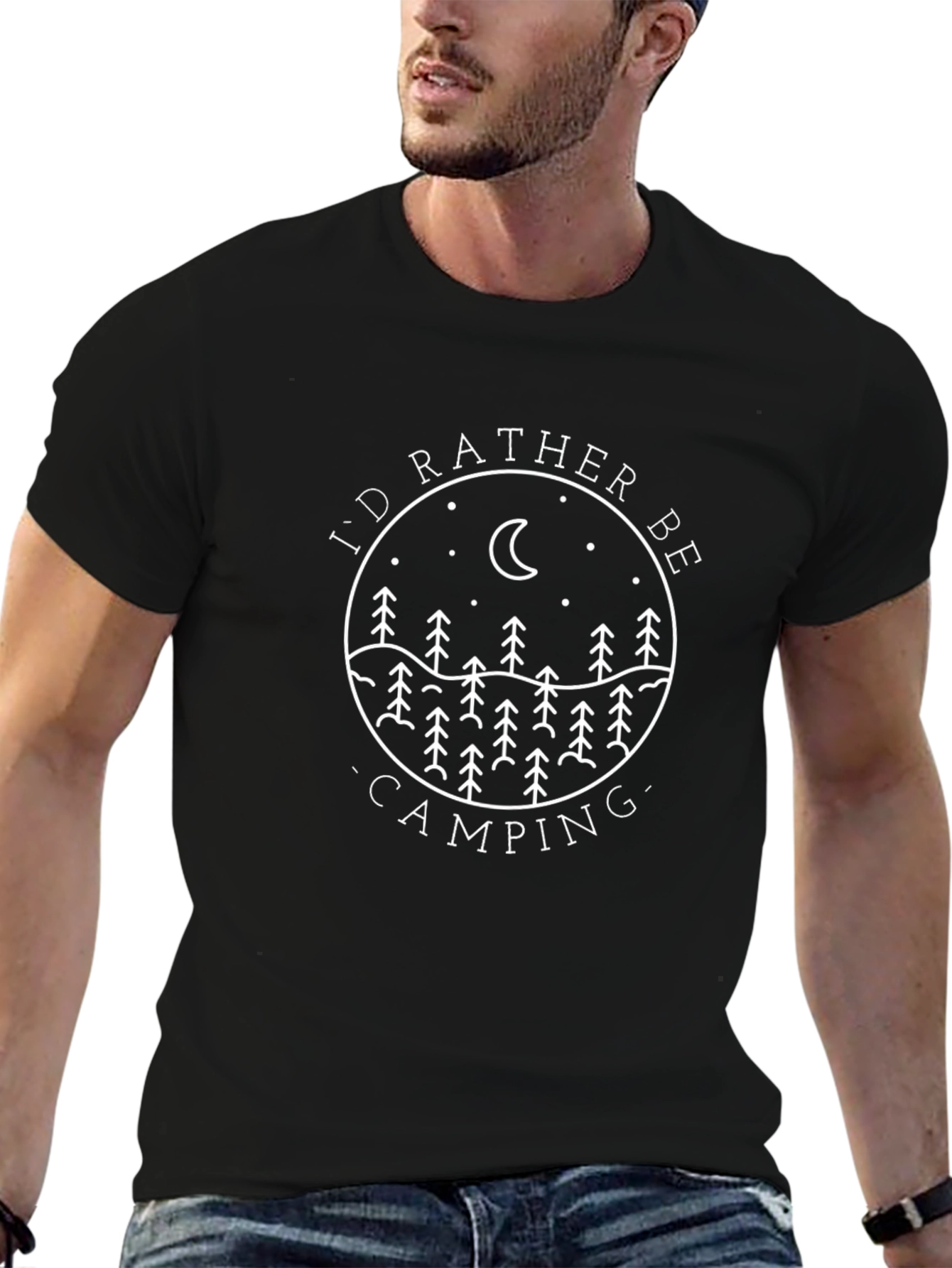 Id Rather Be Camping T-Shirt - Black