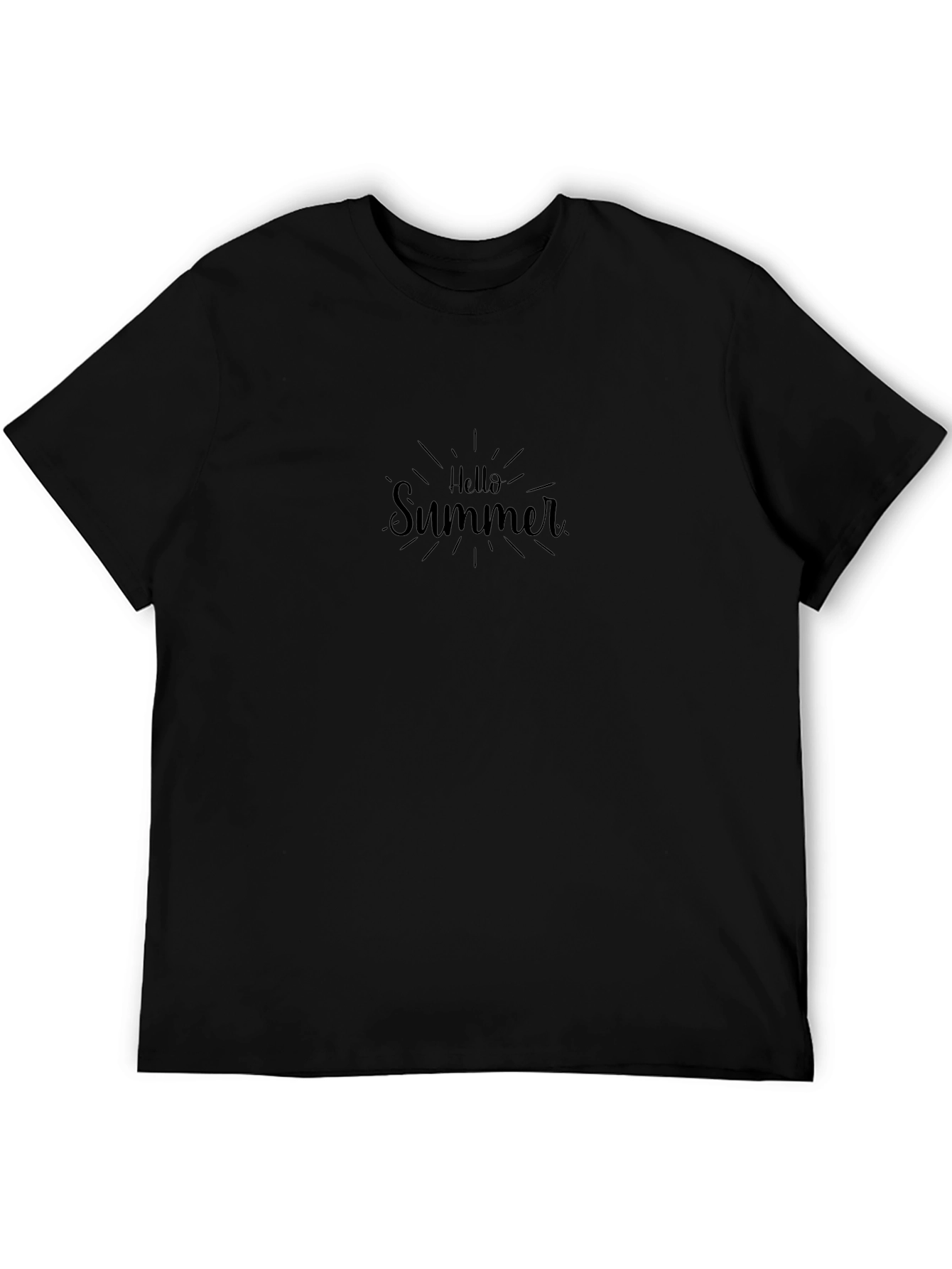 Hello Summer Black Graphic Tee - Casual Cotton T-Shirt