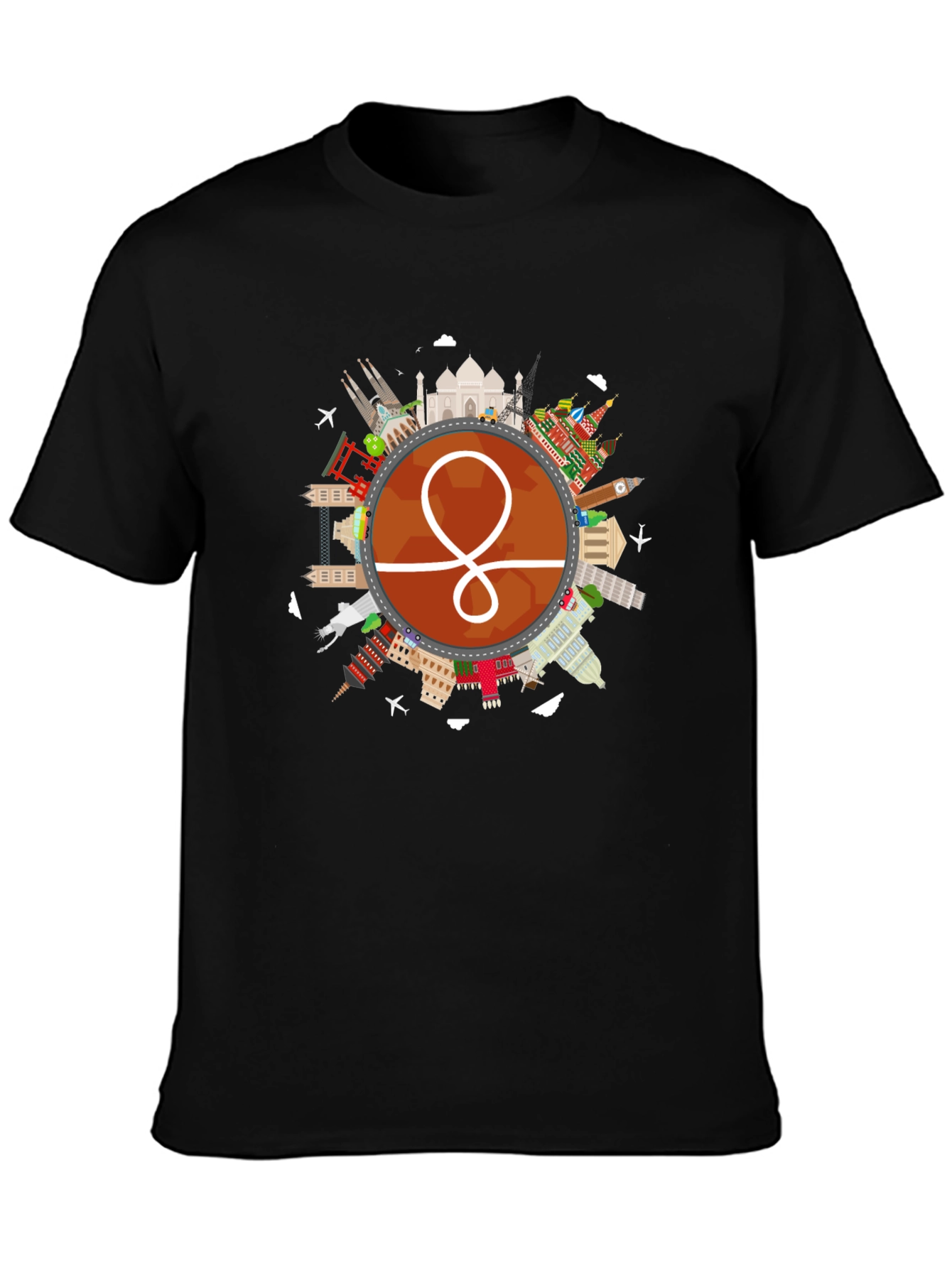World Traveler Graphic Tee - Black Unisex Shirt