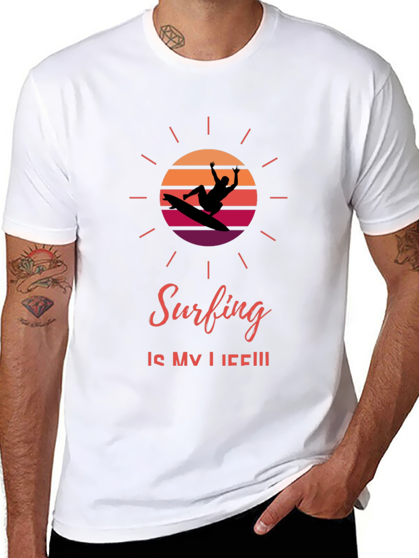 Surfing Is My Life Graphic T-Shirt