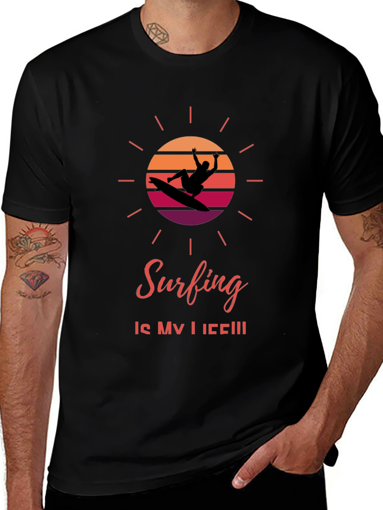 Surfing Is My Life Graphic T-Shirt