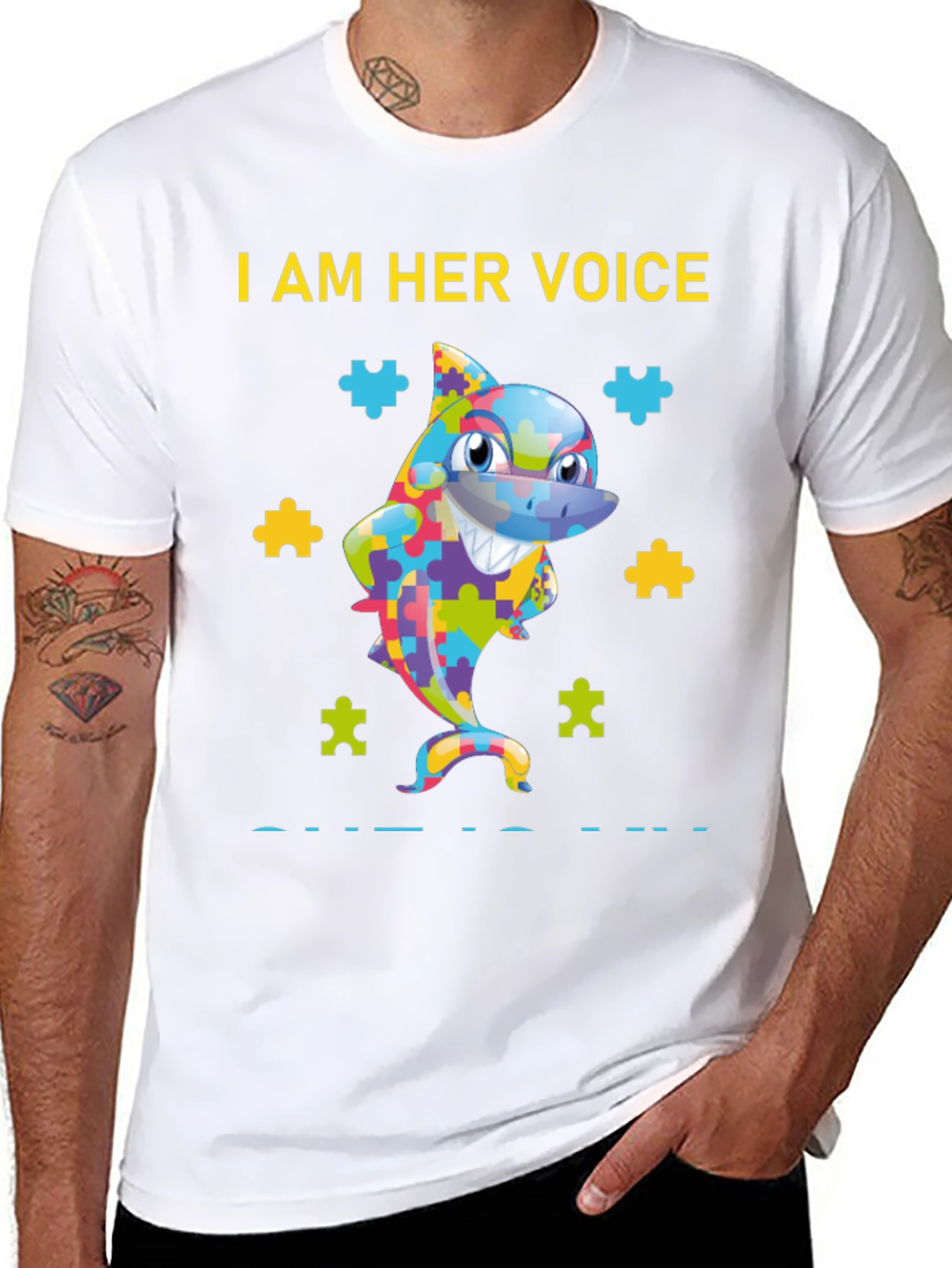 Autism Awareness Shark T-Shirt - Her Voice