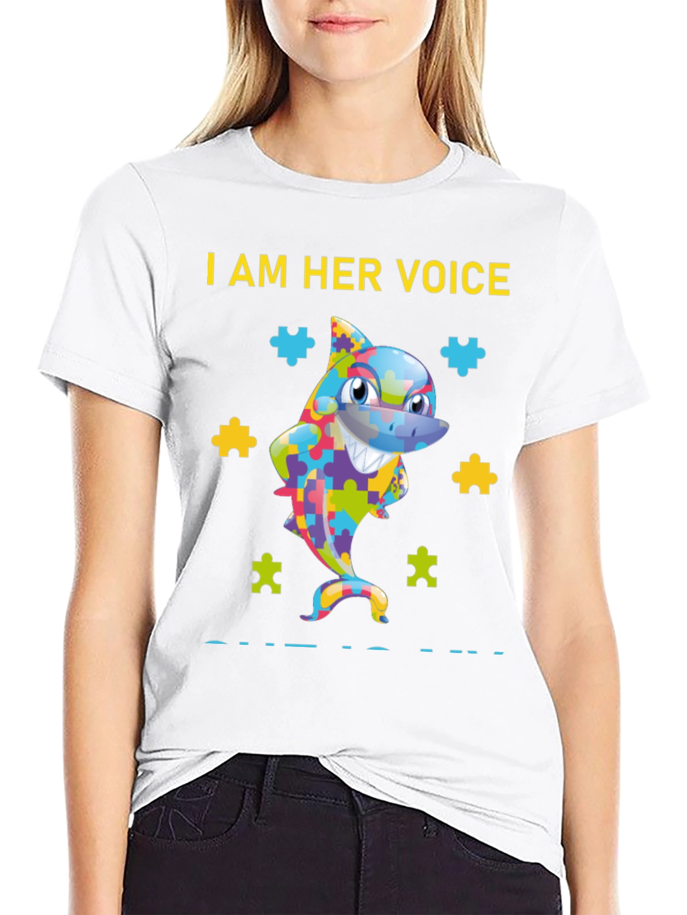 Autism Awareness Shark T-Shirt - Her Voice