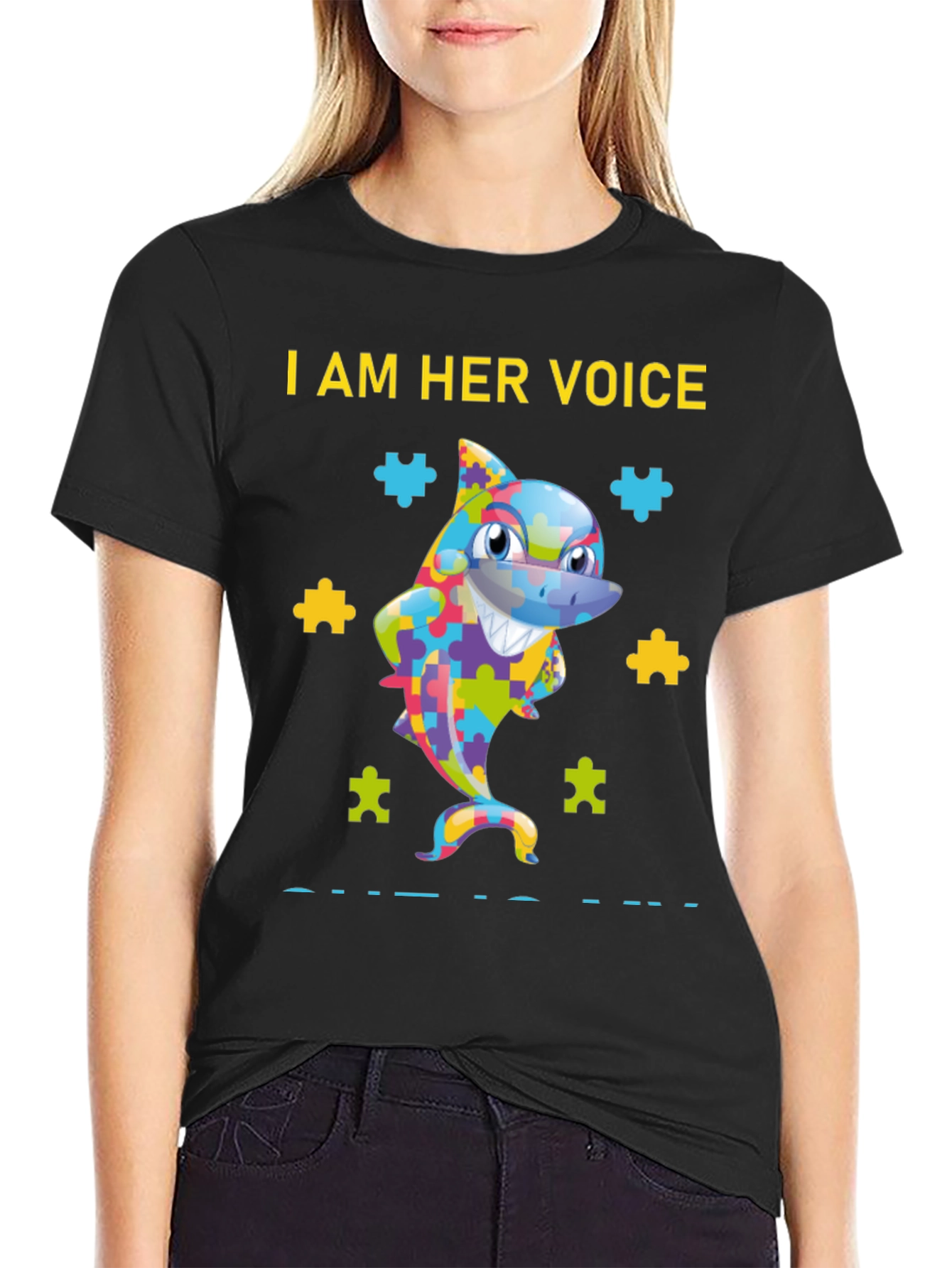 Autism Awareness Shark T-Shirt - Her Voice