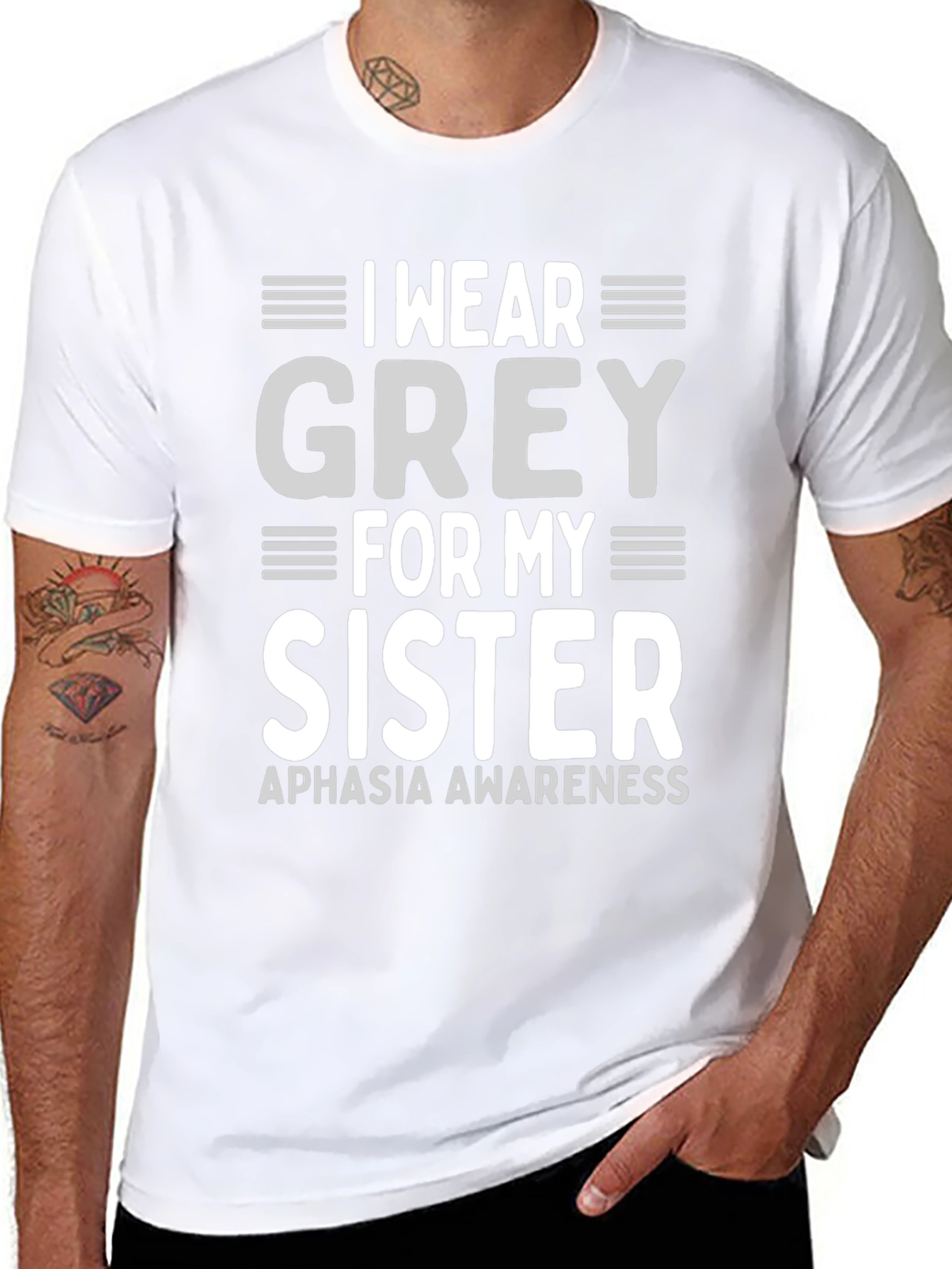 Grey For My Sister Aphasia Awareness T-Shirt