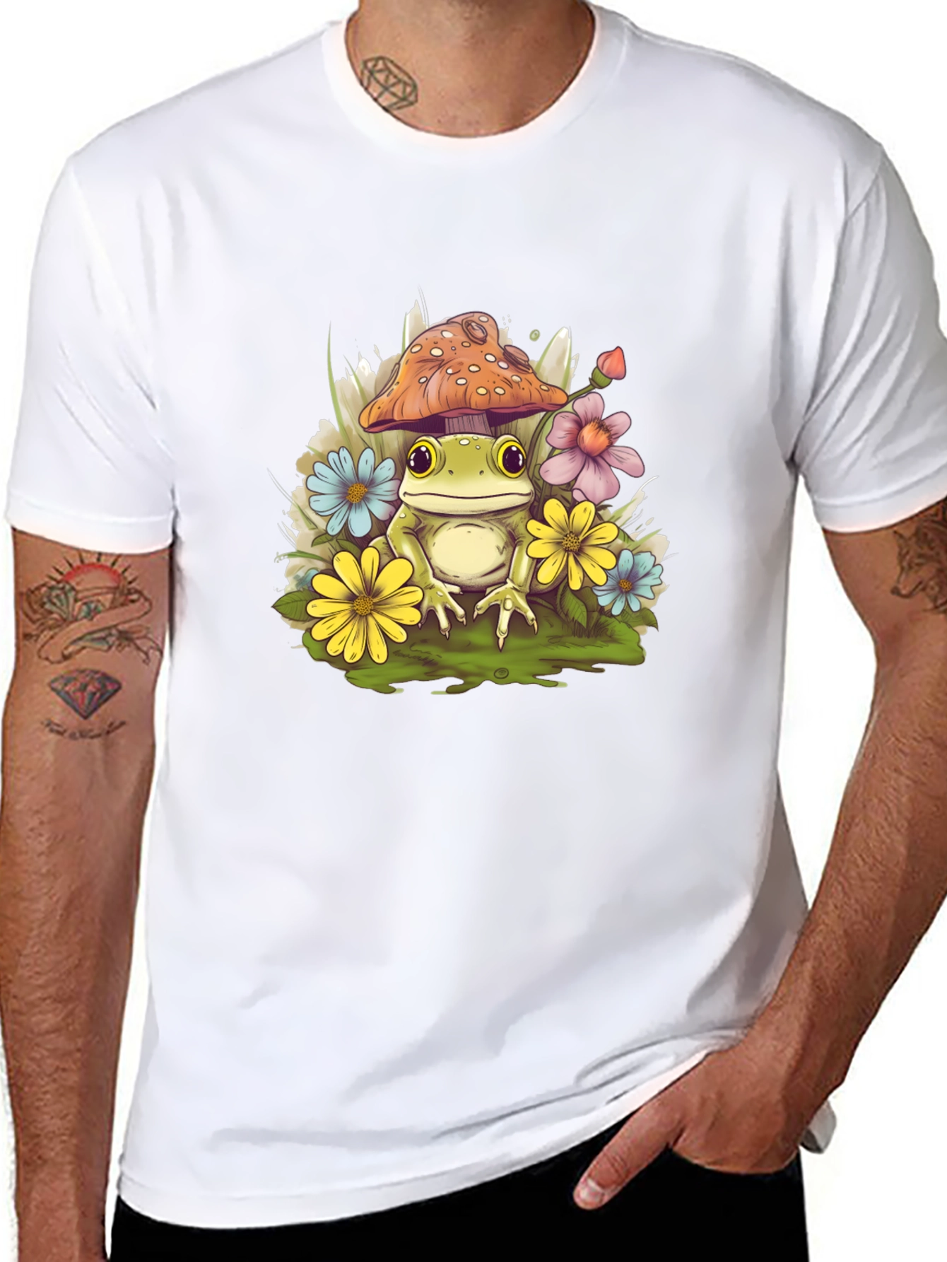 Mushroom Frog Graphic Tee - Whimsical Comfort