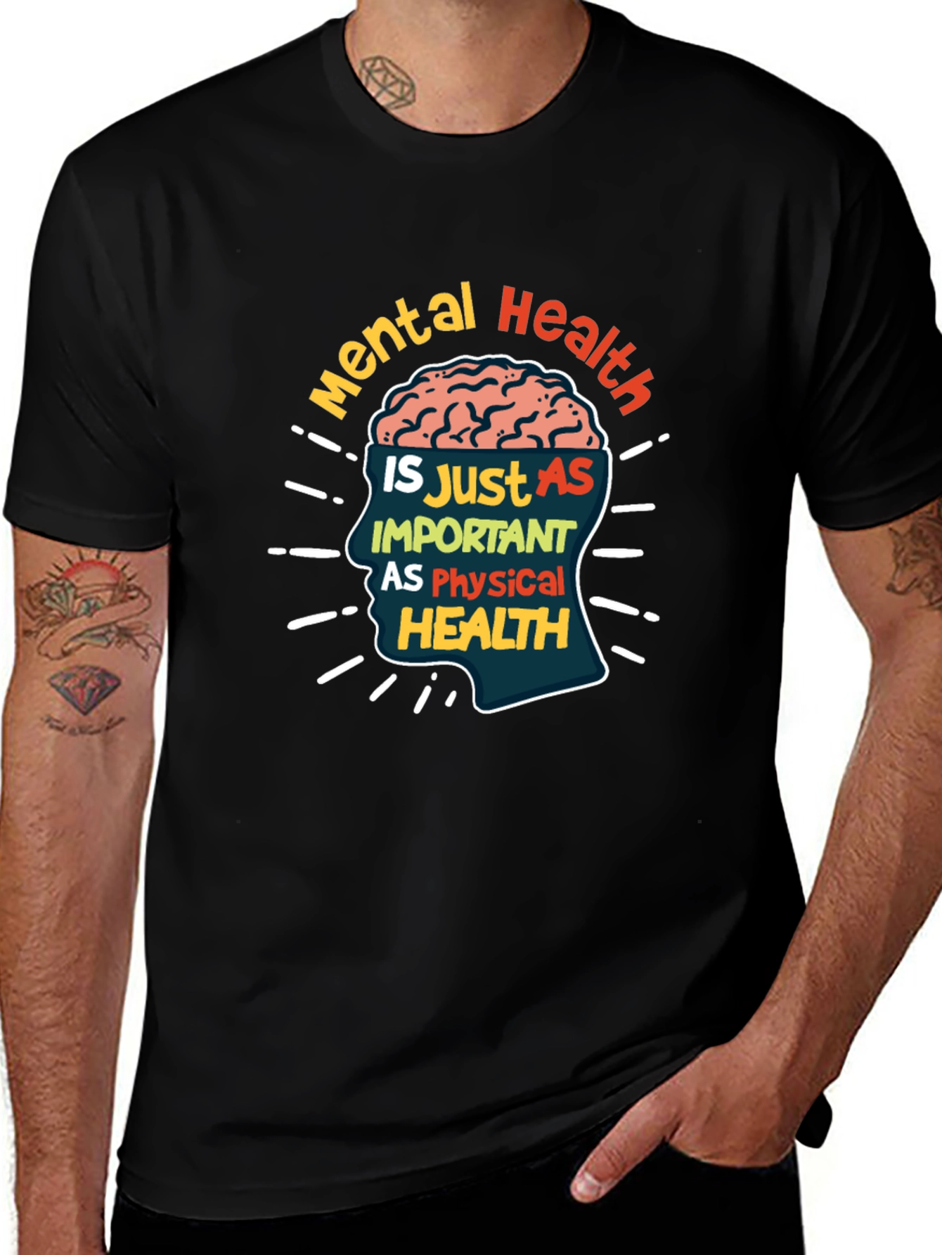 Mental Health Awareness T-Shirt: Brain Design