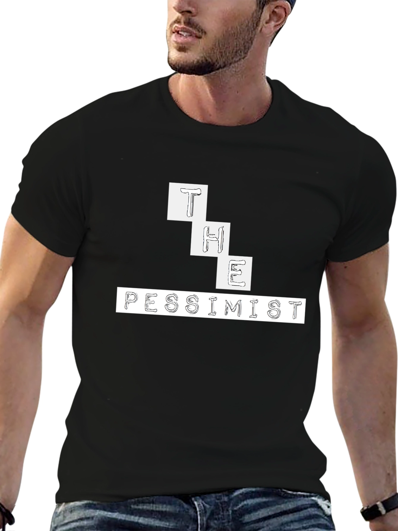 The Pessimist Graphic Tee - Black Cotton Casual Shirt