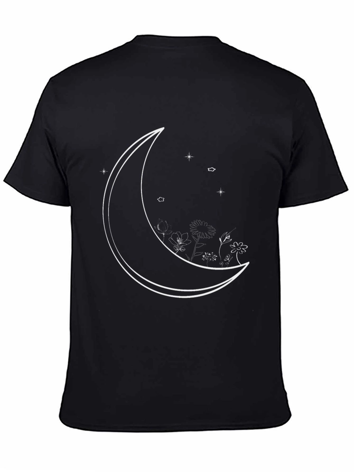 Celestial Moon Graphic Tee - Mens Black T-Shirt