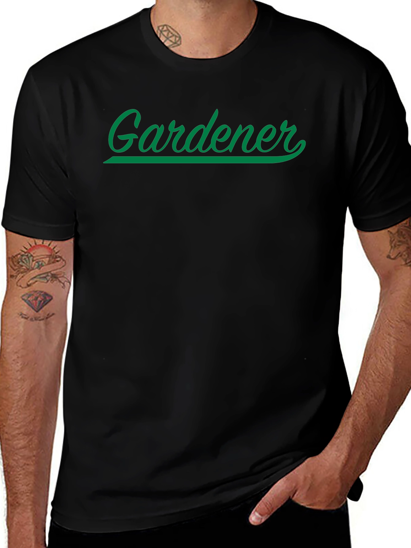 Gardener T-Shirt - Black Cotton Graphic Tee