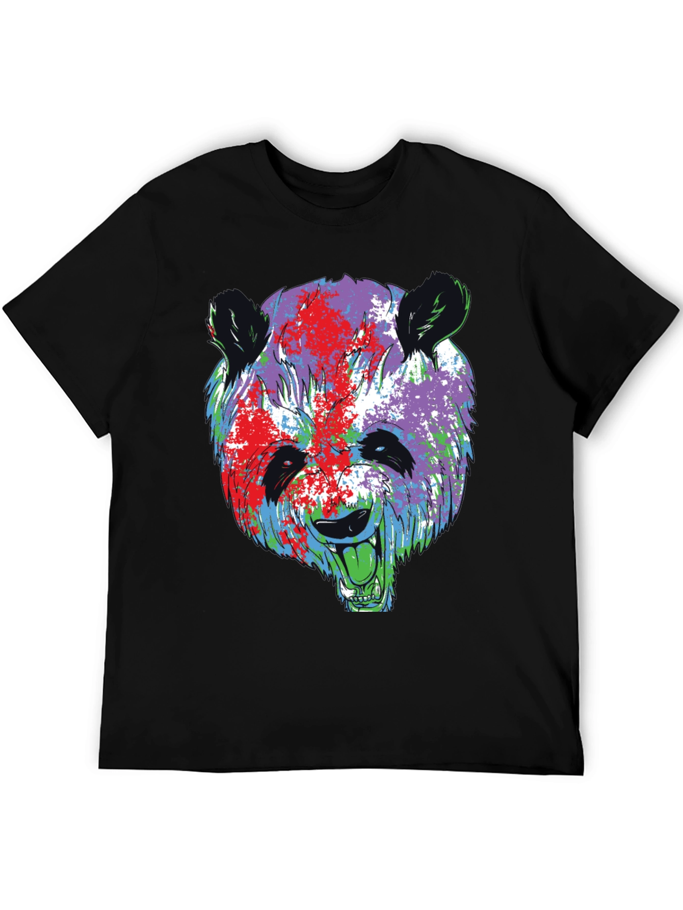 Pop Art Panda Graphic Tee - Black