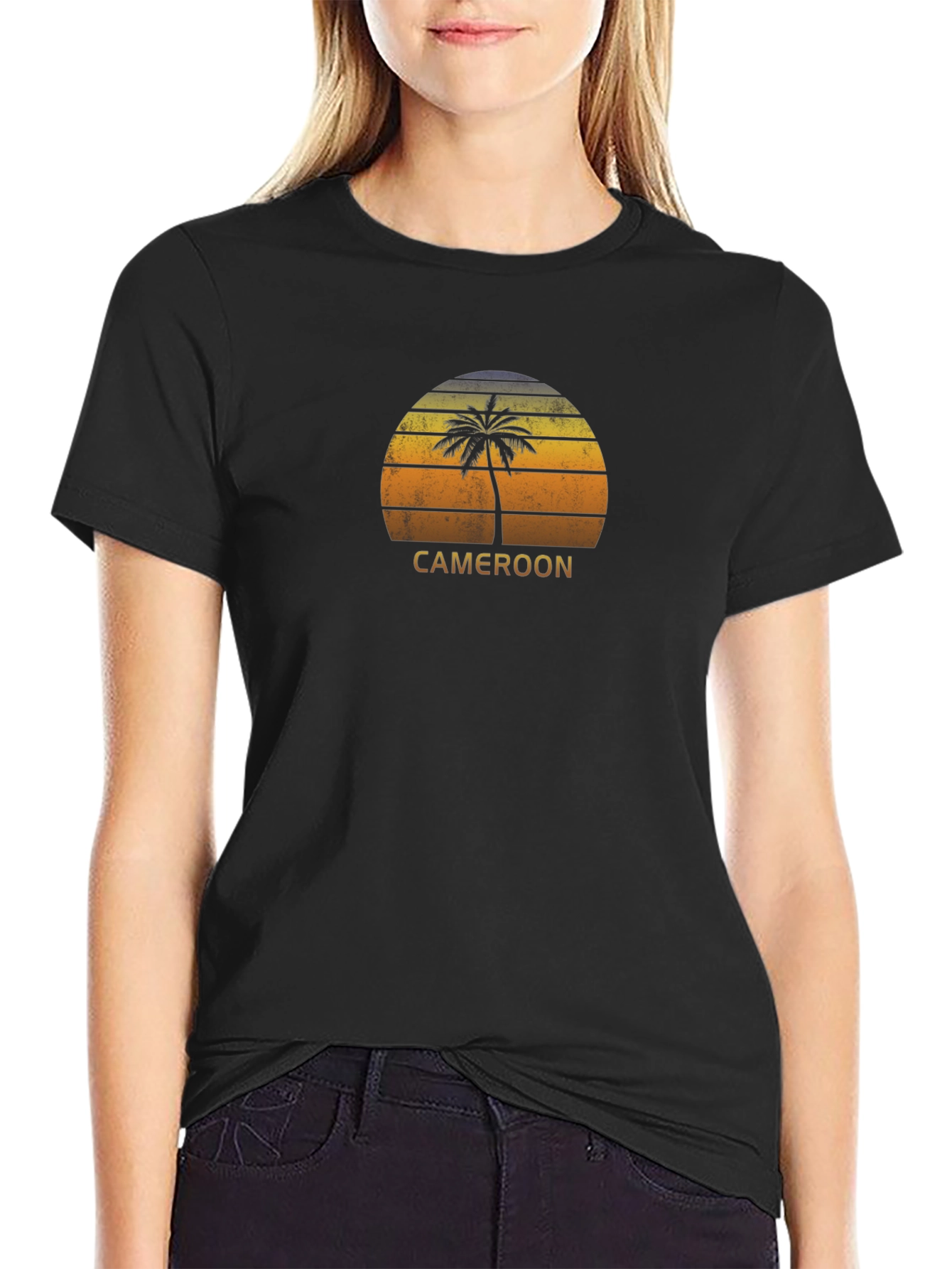 Cameroon Palm Tree Sunset Graphic T-Shirt