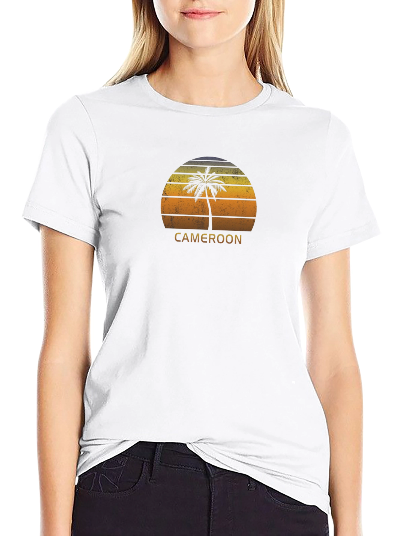 Cameroon Palm Tree Sunset Graphic T-Shirt