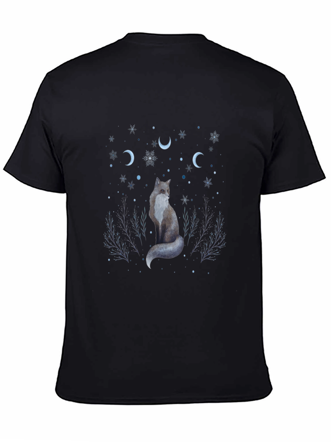 Mystic Fox Graphic Tee - Black Cotton T-Shirt