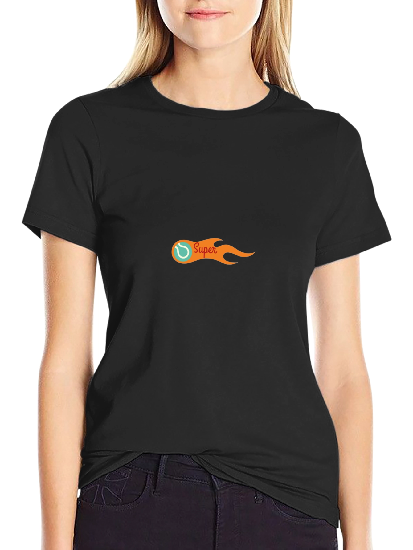 Super Tennis Ball Flame Graphic T-Shirt