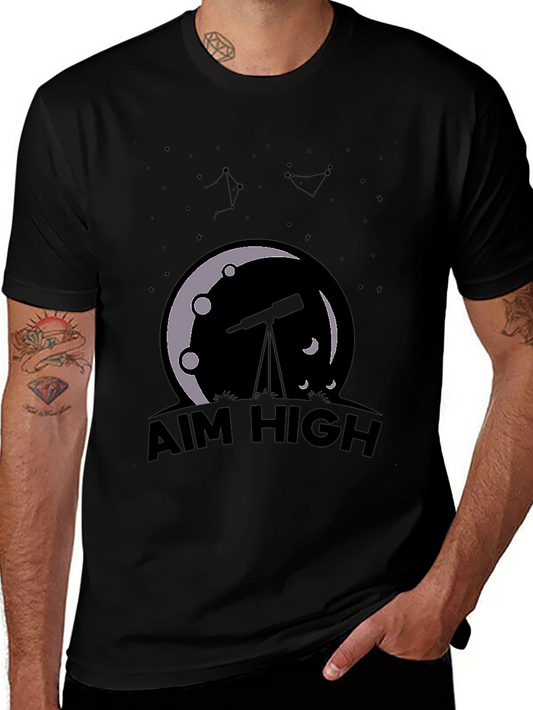 Aim High Astronomy Tee - Black Graphic T-Shirt
