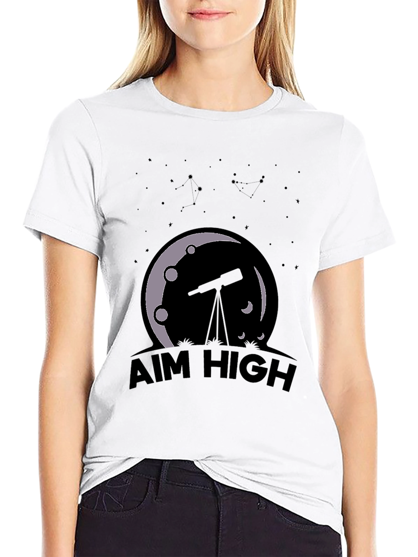 Aim High Astronomy Tee - Black Graphic T-Shirt