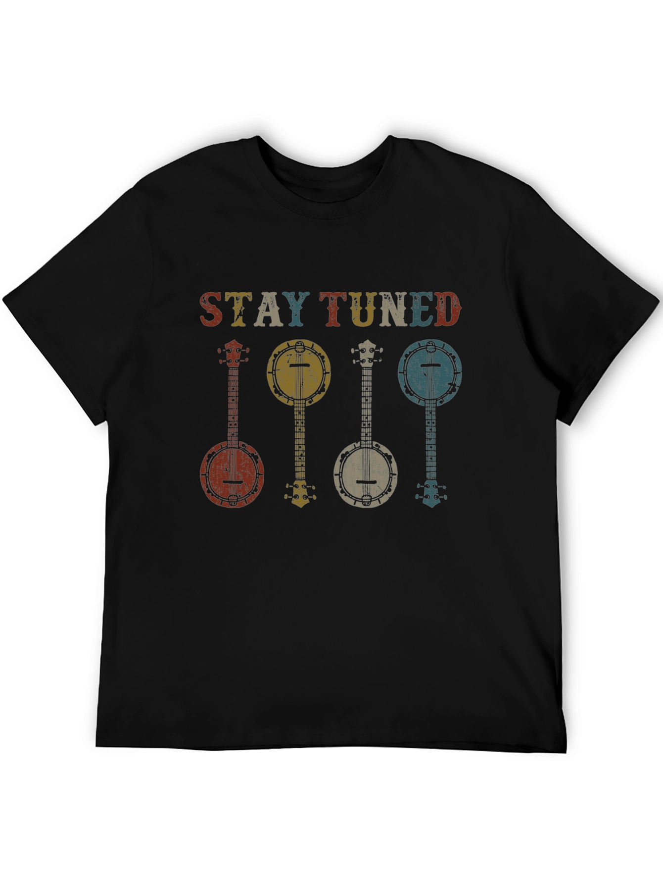 Stay Tuned Banjo Graphic Tee - Retro Music Shirt