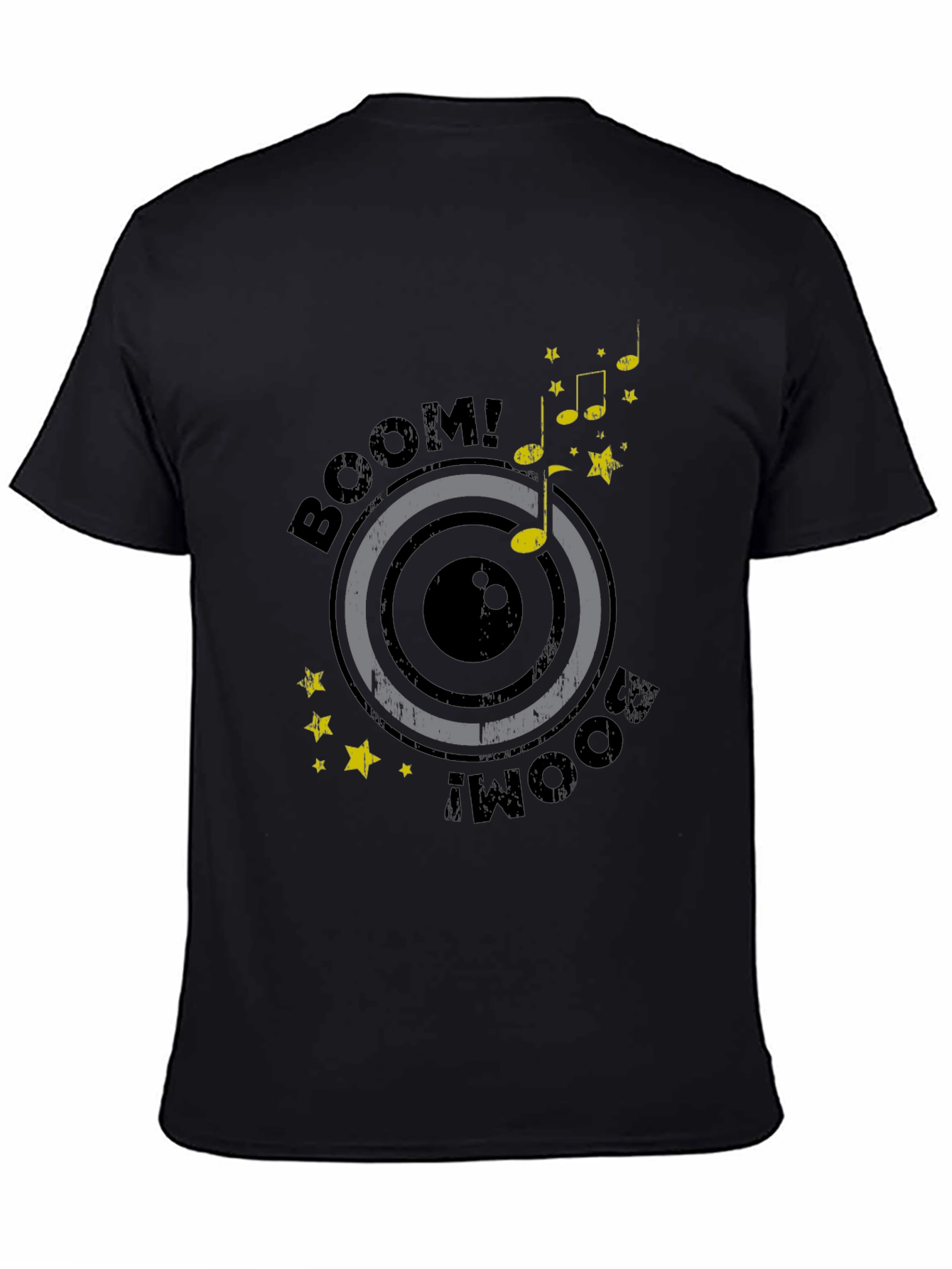 Boom! Music Graphic Tee - Stylish Black Cotton T-Shirt