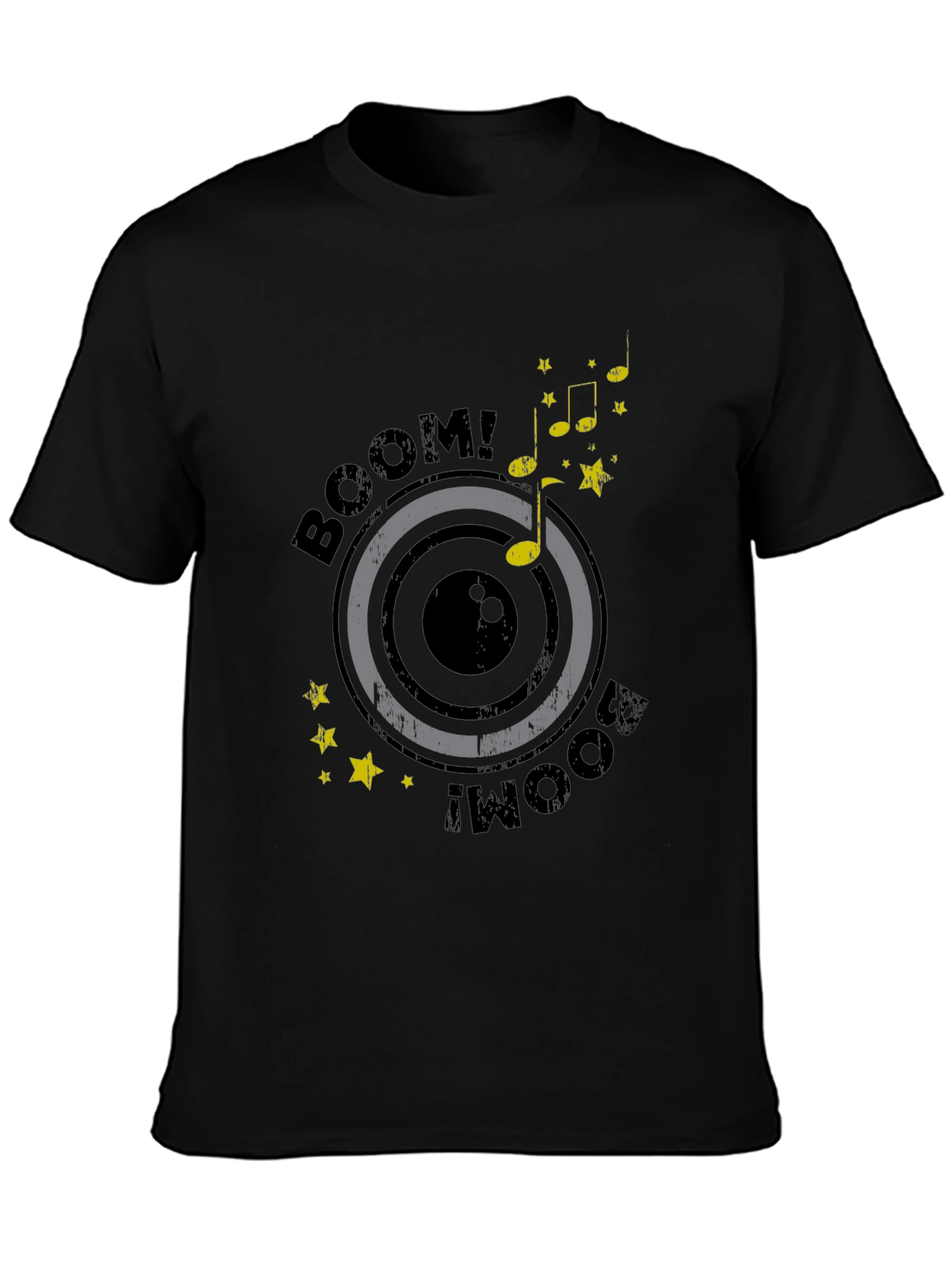 Boom! Music Graphic Tee - Stylish Black Cotton T-Shirt