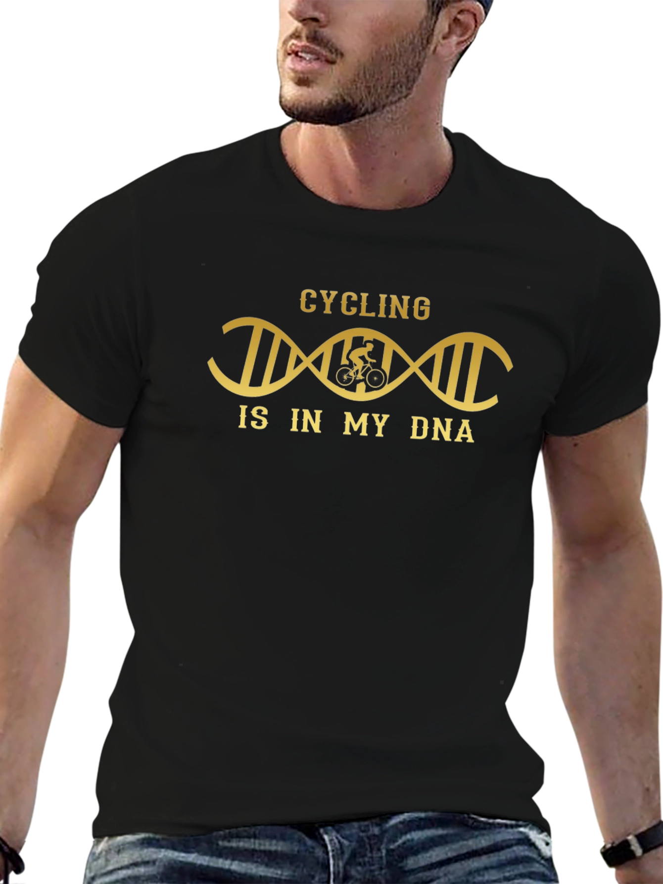 Cycling DNA T-Shirt - Black Graphic Tee