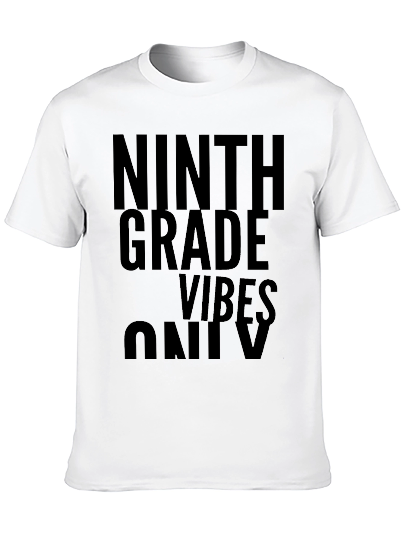 Ninth Grade Vibes Only Black Graphic Tee
