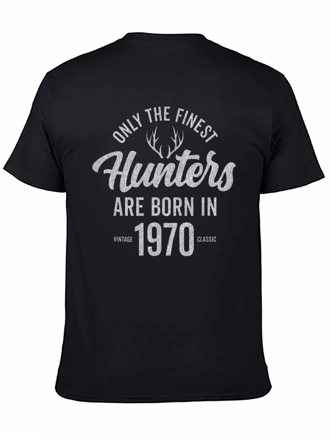 Finest Hunters Born in 1970 Black Graphic Tee