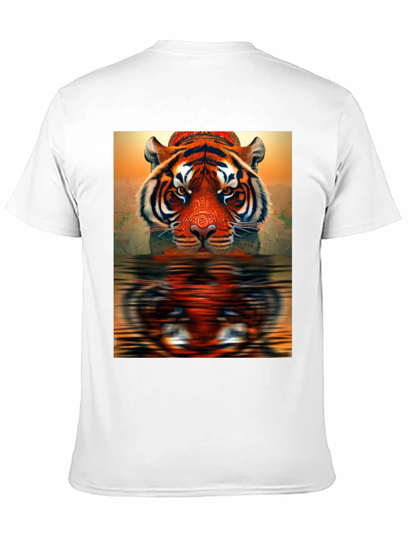 Tiger Reflection Graphic Tee - Black Cotton T-Shirt