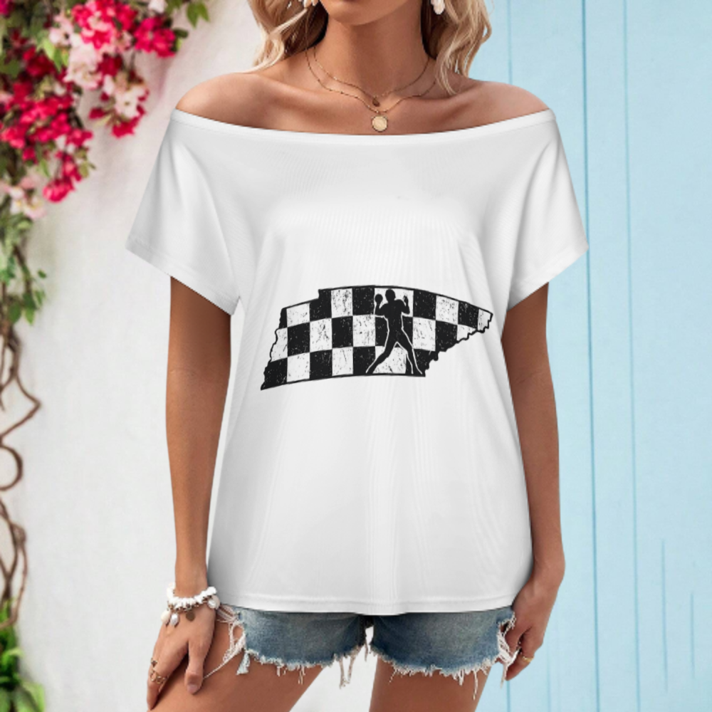 Tennessee Football Checkerboard Tee – Vintage Southern Sports Graphic Shirt(z409)