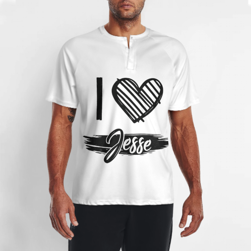 I Love Jesse Custom Name Graphic T-Shirt – Romantic Heart Couple Tee for Everyday Style(z367)