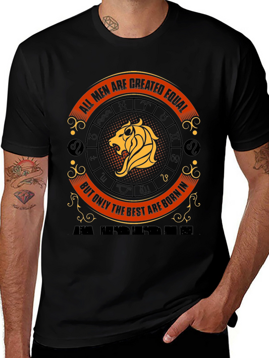 Leo Zodiac Mens T-Shirt - All Men Are Created Equal