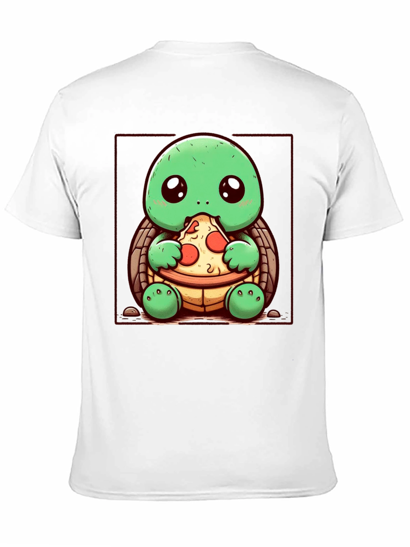 Turtle Eating Pizza Graphic T-Shirt