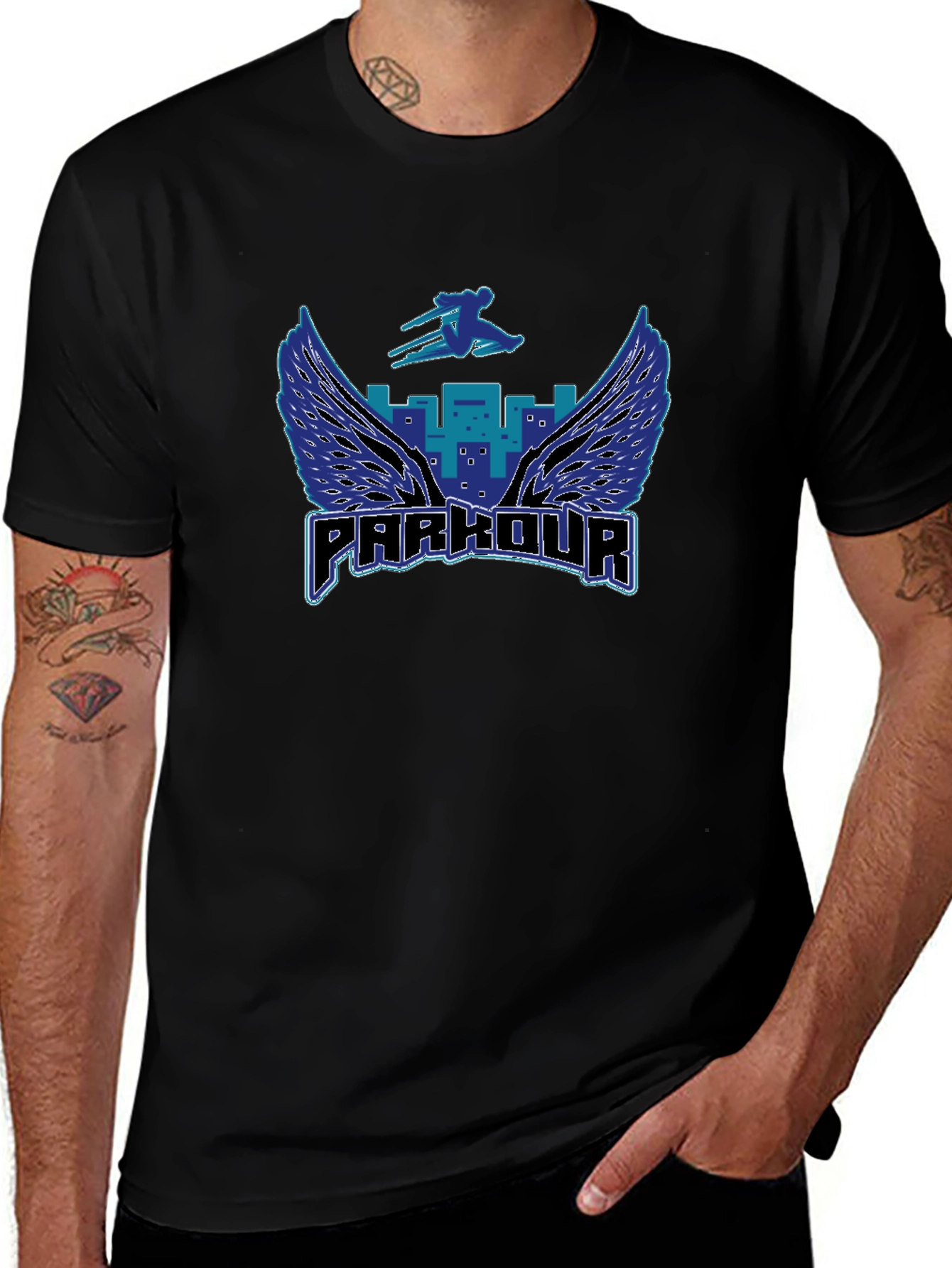 Parkour Wings Graphic Tee - Urban Style Shirt