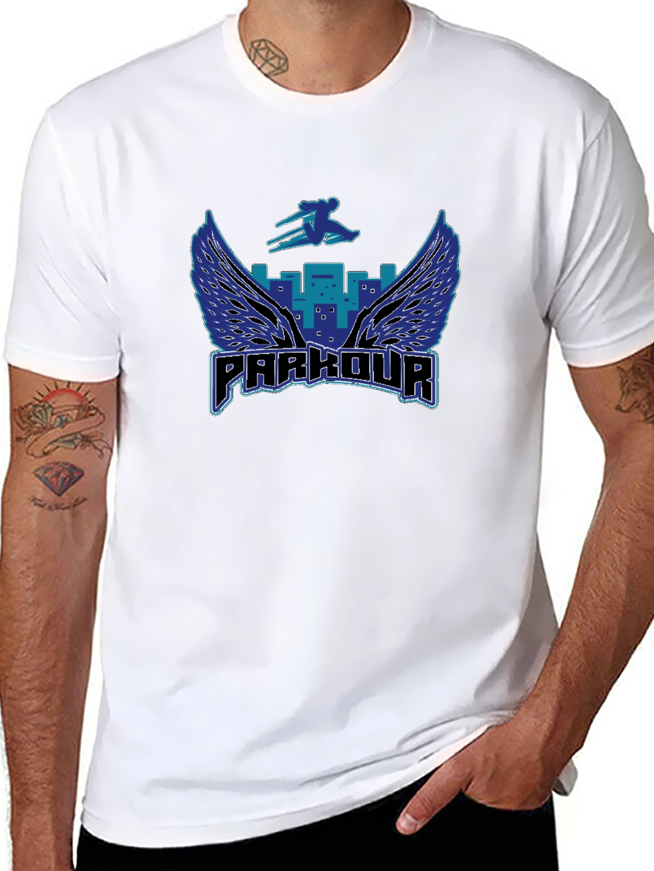 Parkour Wings Graphic Tee - Urban Style Shirt