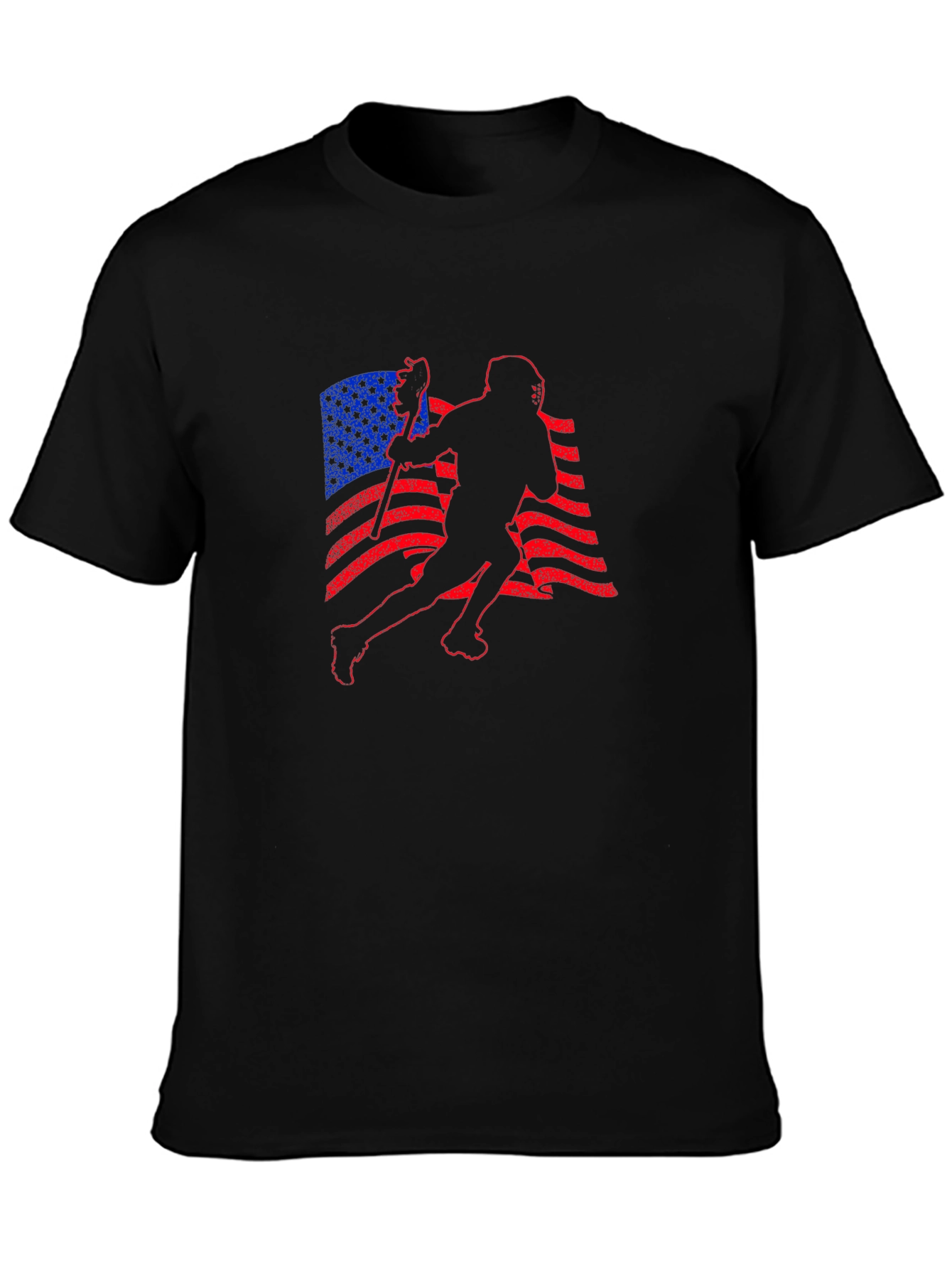 Lacrosse American Flag Graphic T-Shirt