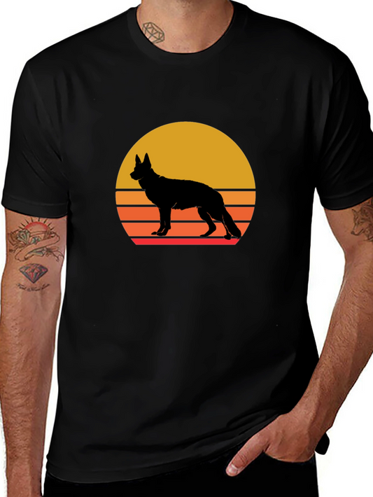 Retro German Shepherd Silhouette T-Shirt