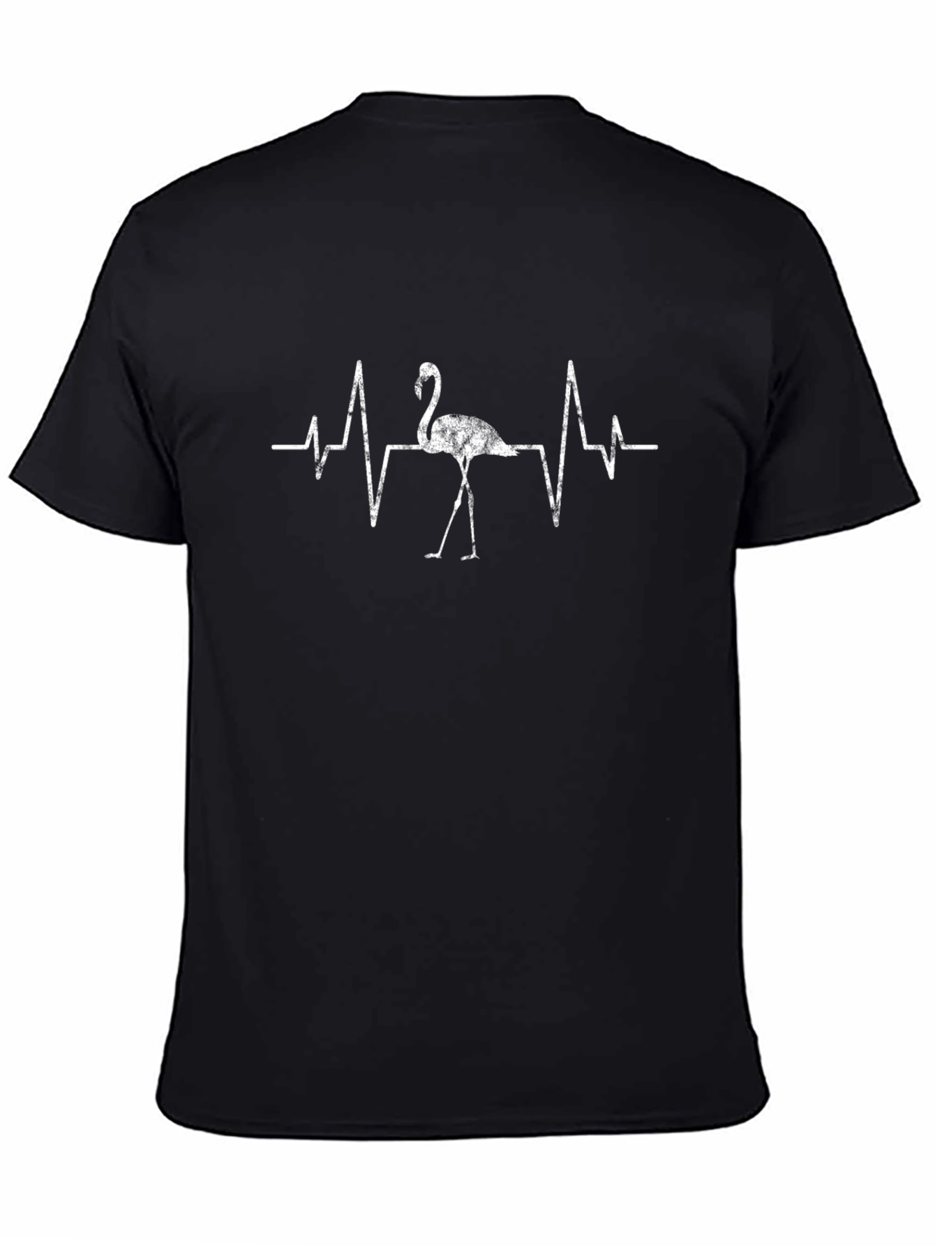 Flamingo Heartbeat Graphic Tee - Mens Black T-Shirt