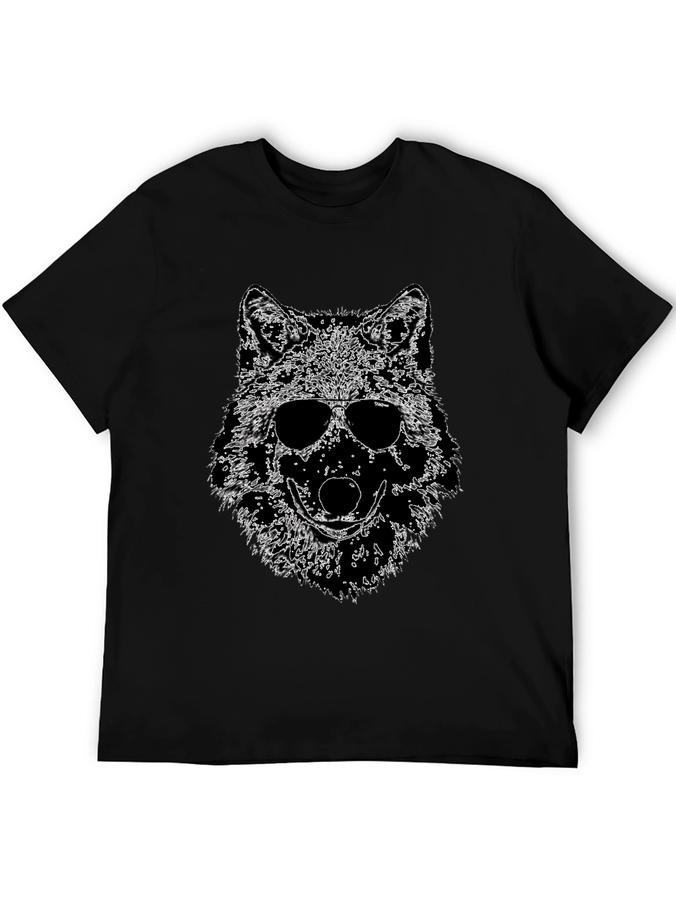 Cool Wolf Graphic Tee - Mens Black T-Shirt
