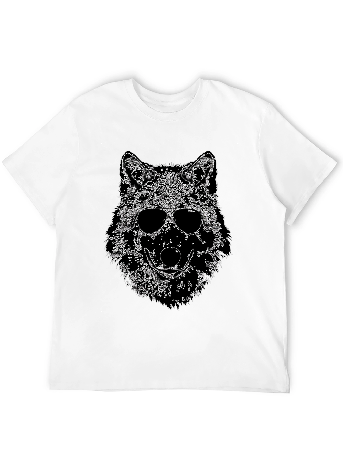 Cool Wolf Graphic Tee - Mens Black T-Shirt