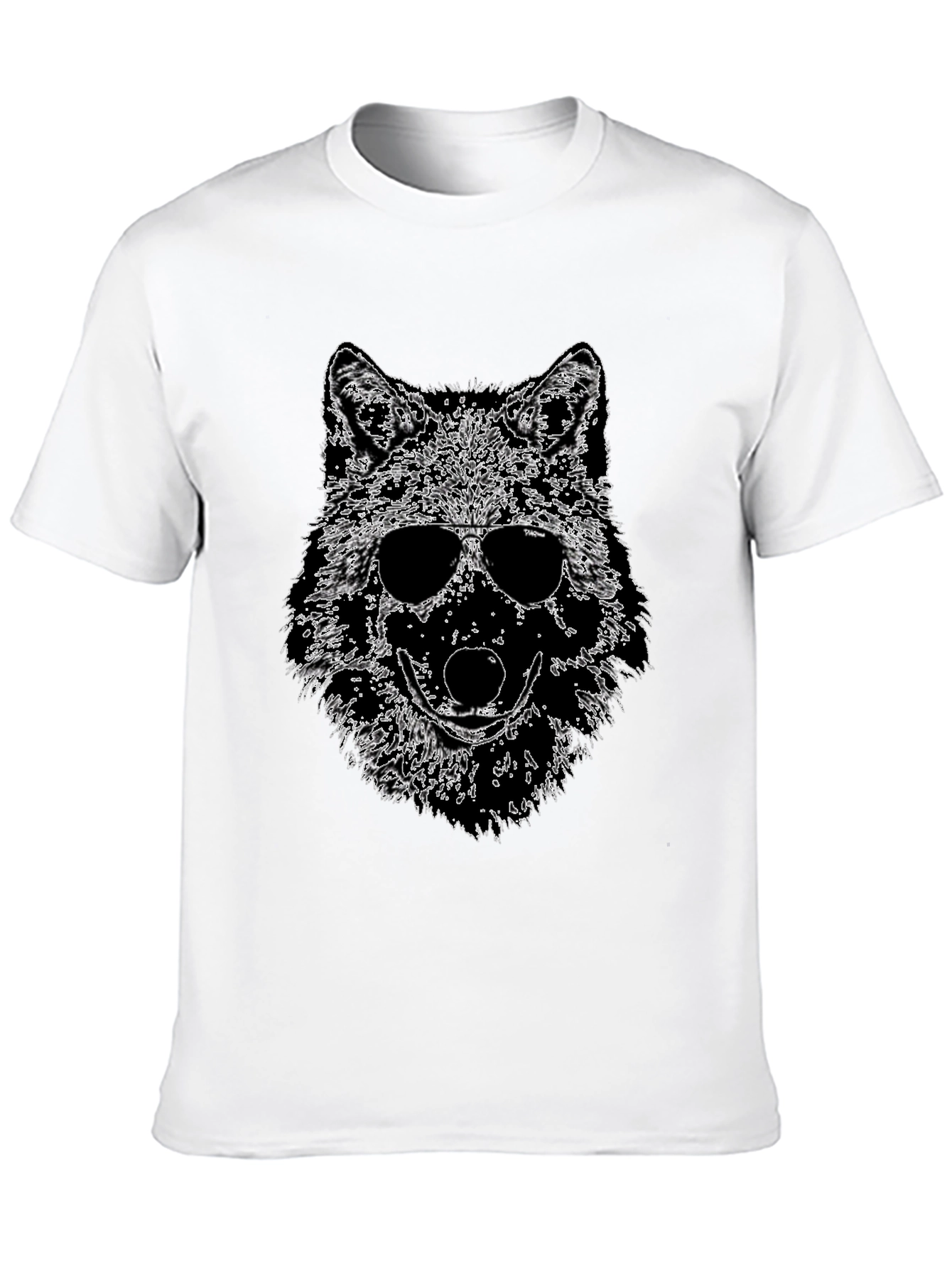 Cool Wolf Graphic Tee - Mens Black T-Shirt