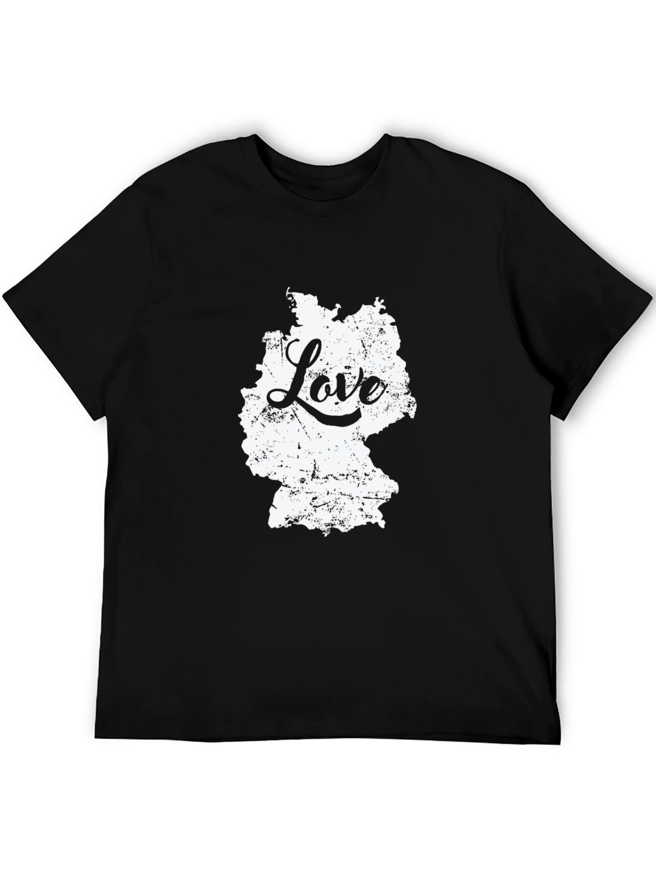 Love Germany Map Graphic Tee - Black Cotton T-Shirt