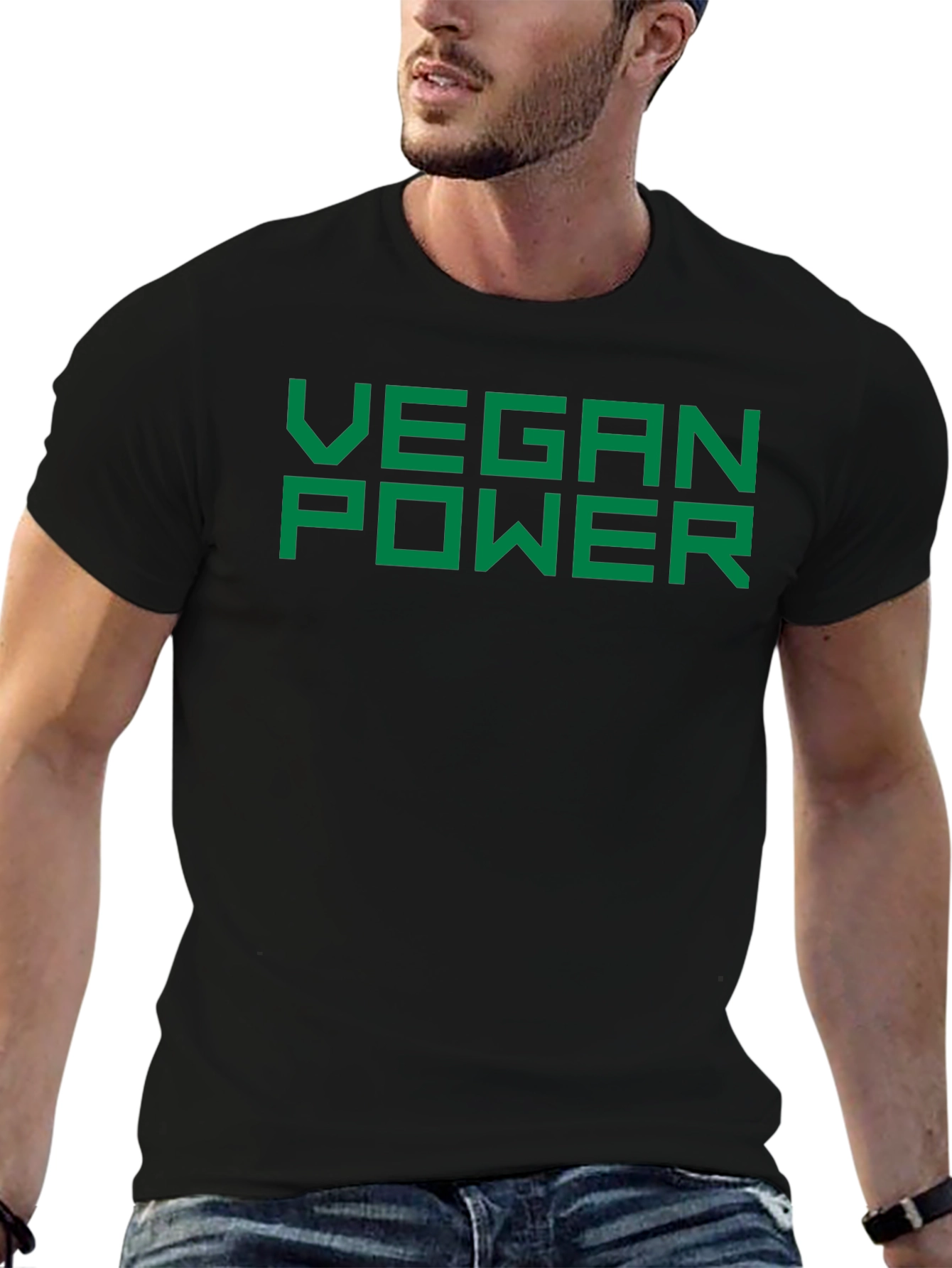 Vegan Power T-Shirt - Bold Green Print