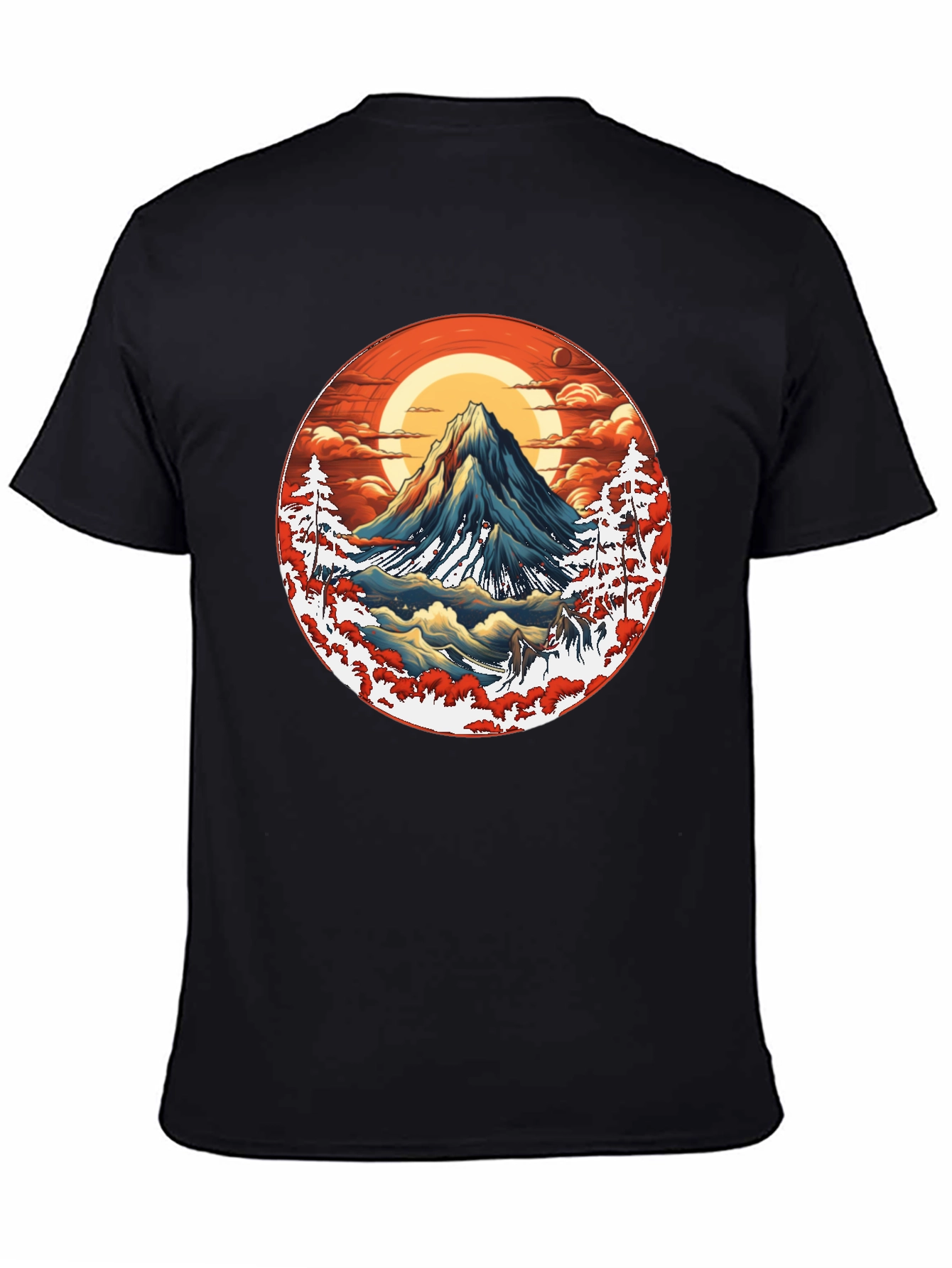 Mountain Graphic Black Tee - Nature Inspired Design